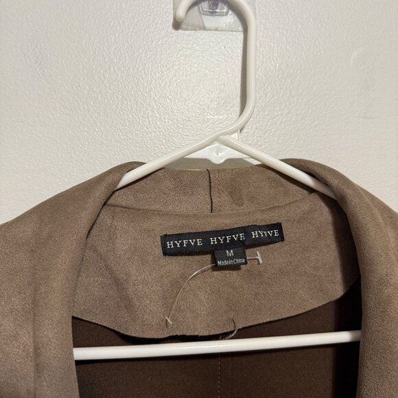 Hyfve Womens Tan Open Front Suede-Look Duster Jacket Size M - Picture 4 of 8